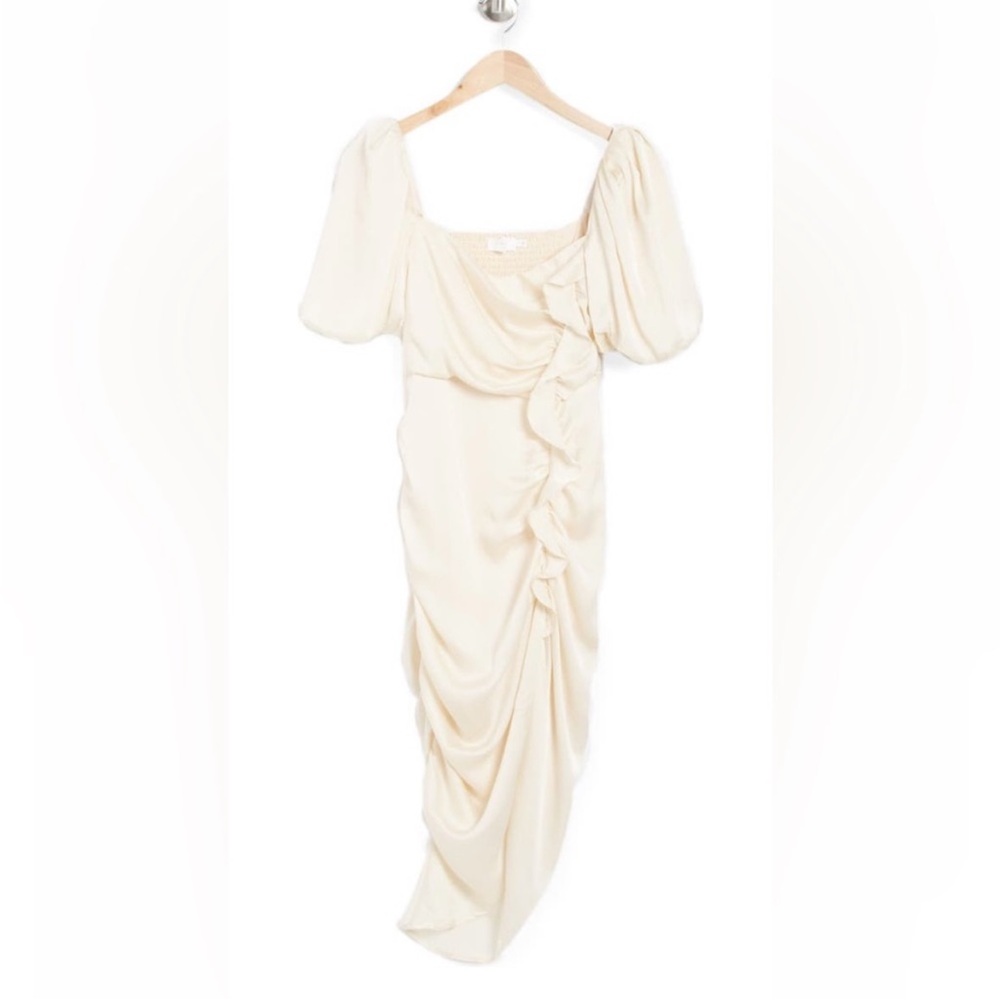 ASTR The Label Emma Ruched Ruffle Midi Dress - Picture 3 of 4